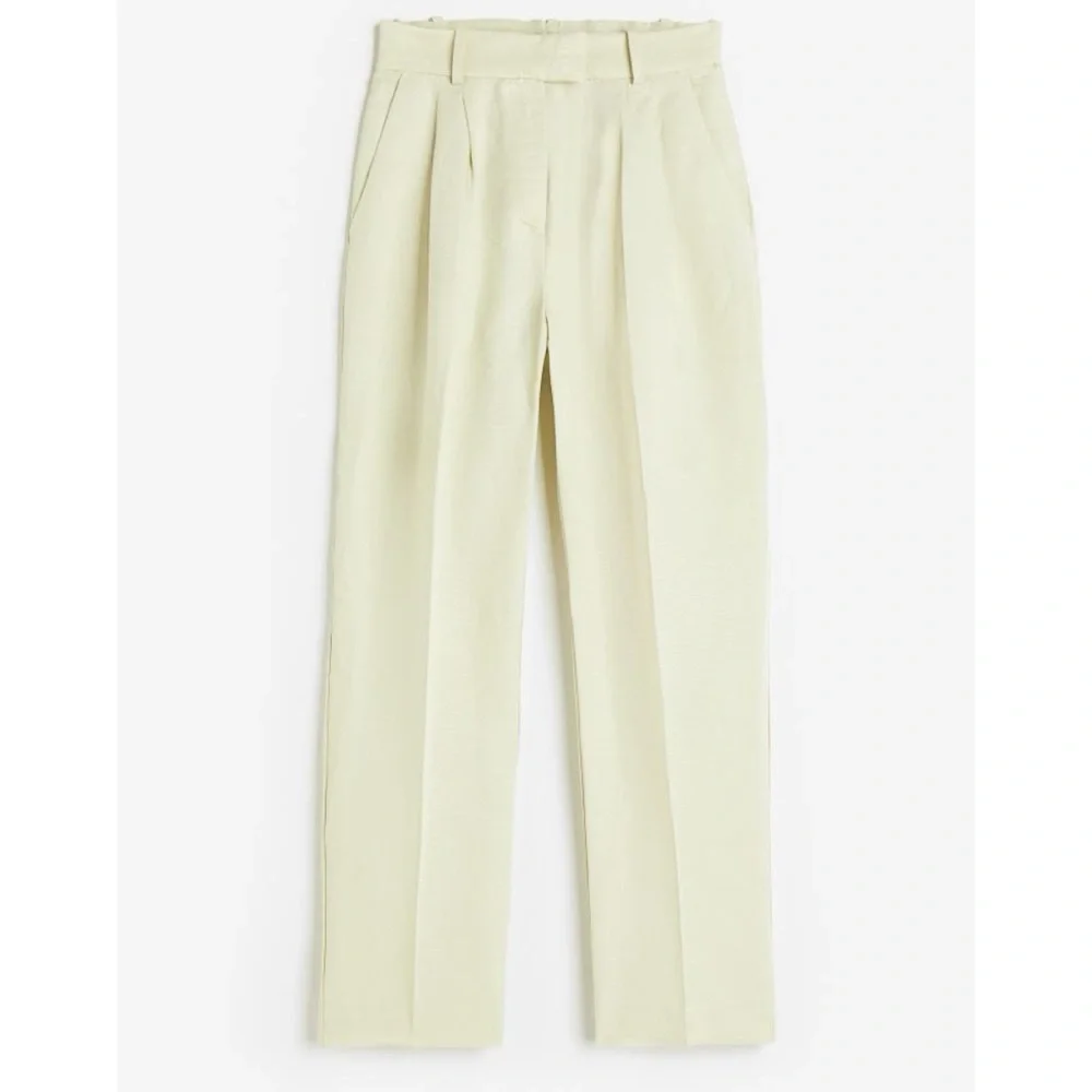 H&M Tapered Linen-blend Pants - Picture 1 of 7